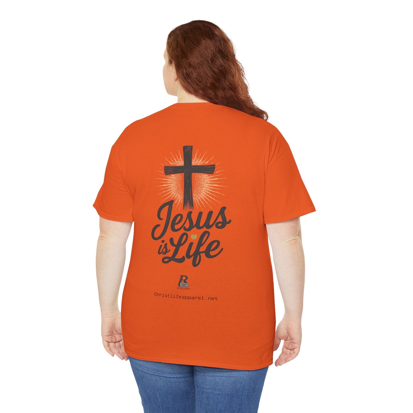 "Jesus is Life" - Front and Back - Faith-Inspired Unisex Heavy Cotton Tee
