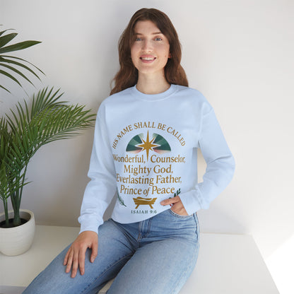 Faith-Inspired Crewneck Sweatshirt - Isaiah 9:6
