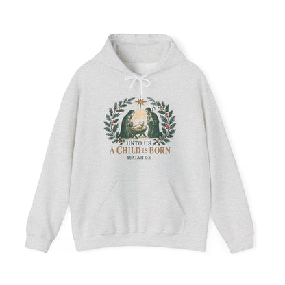 "For Unto us a Child is Born" - Christmas Hoodie, Cozy Unisex Sweatshirt for Holiday Celebrations, Gift for Him/Her, Faith-Inspired [...]