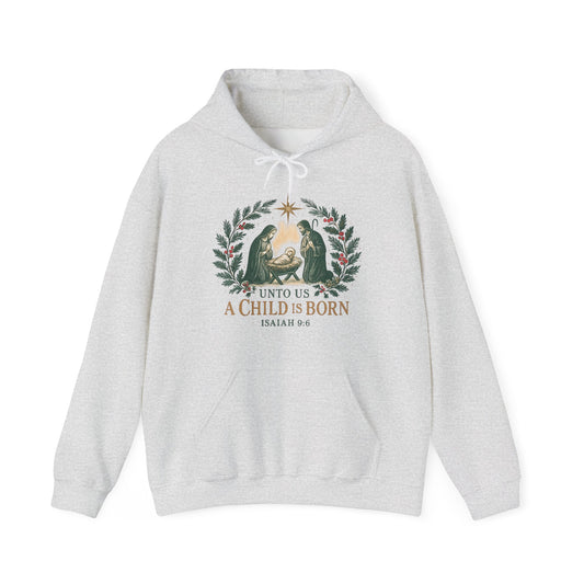 "For Unto us a Child is Born" - Christmas Hoodie, Cozy Unisex Sweatshirt for Holiday Celebrations, Gift for Him/Her, Faith-Inspired [...]