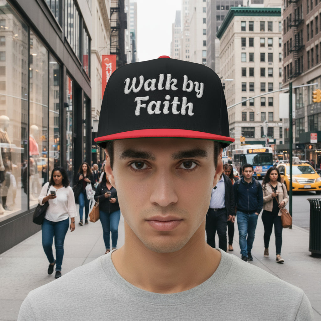 "Walk by Faith" - Flat Bill Cap (Embroidery)