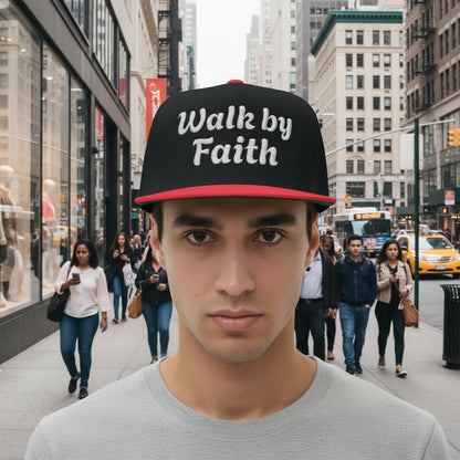 "Walk by Faith" - Flat Bill Cap (Embroidery)