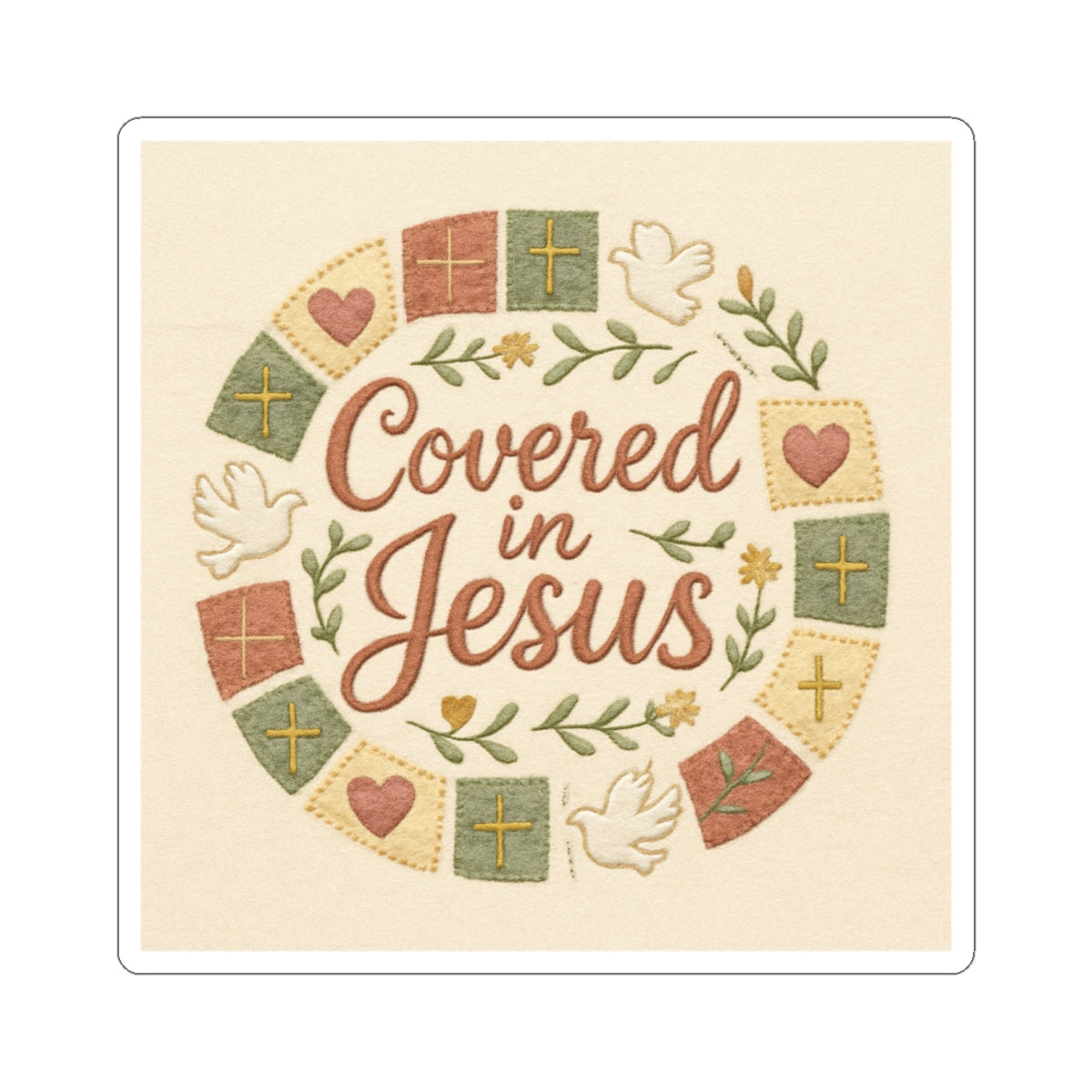 Covered in Jesus Kiss-Cut Stickers