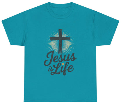 "Jesus is Life" - Inspirational T-Shirt - Unisex Heavy Cotton Tee