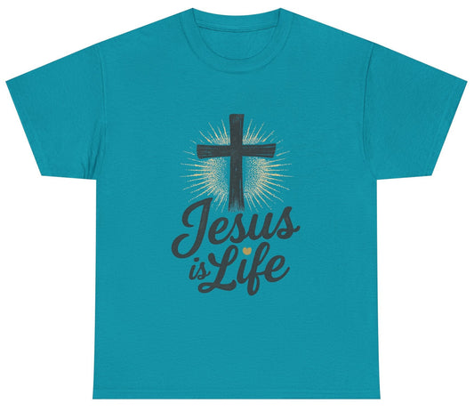 "Jesus is Life" - Inspirational T-Shirt - Unisex Heavy Cotton Tee