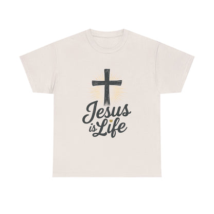 "Jesus is Life" - Inspirational T-Shirt - Unisex Heavy Cotton Tee