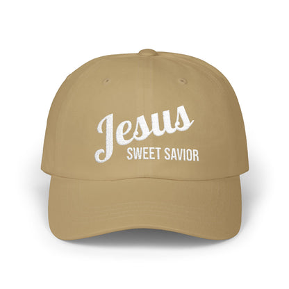 "Jesus Sweet Savior" - Faith-Inspired Classic Dad Cap Gift for Dads, Casual Wear, Summer Outings, Spiritual Gifts