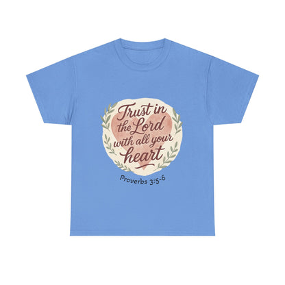 Inspirational Christian Tee – Trust in the Lord with All Your Heart