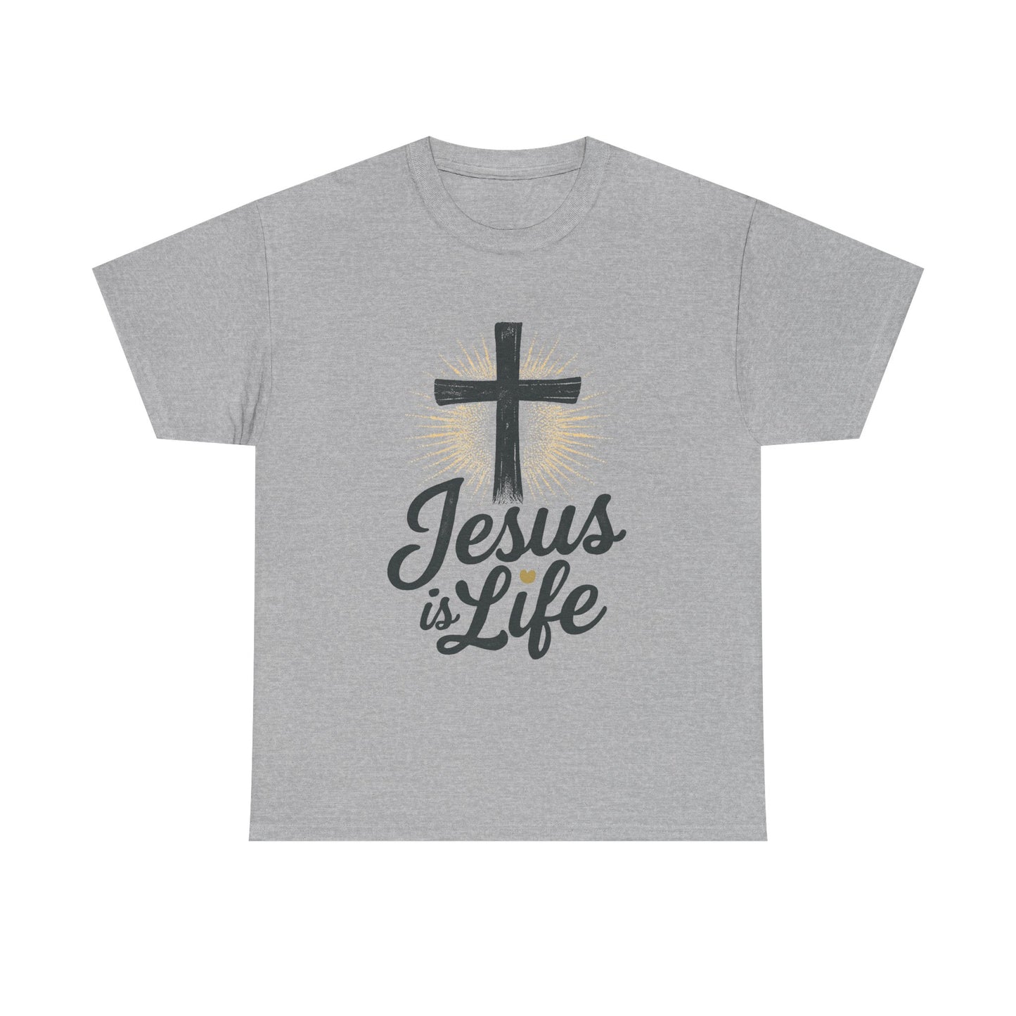 "Jesus is Life" - Front and Back - Faith-Inspired Unisex Heavy Cotton Tee