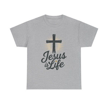 "Jesus is Life" - Front and Back - Faith-Inspired Unisex Heavy Cotton Tee