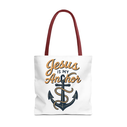 Nautical Tote Bag, "Jesus is My Anchor", Christian Gift, Faith-Inspired Bag, Beach or Everyday Use, Religious Themed Accessory