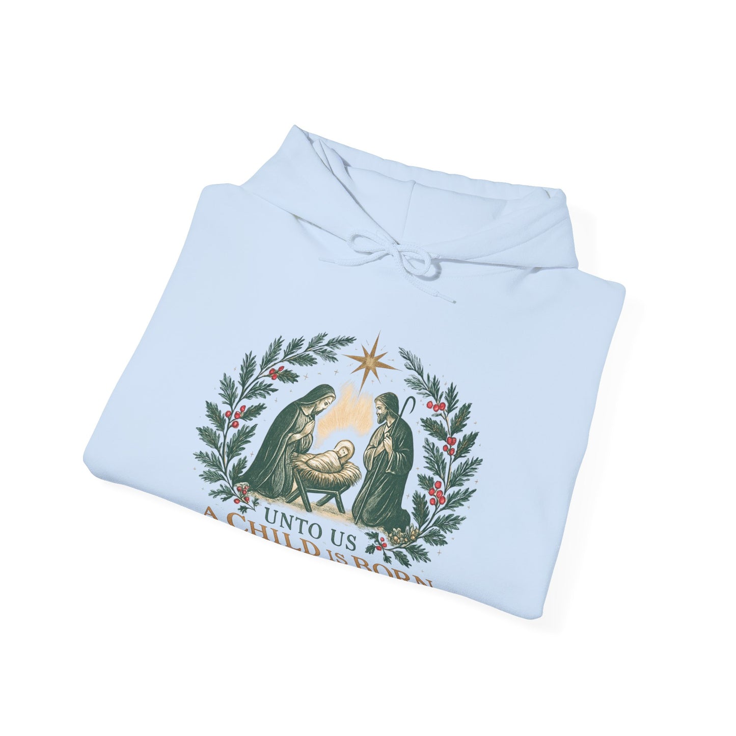 "For Unto us a Child is Born" - Christmas Hoodie, Cozy Unisex Sweatshirt for Holiday Celebrations, Gift for Him/Her, Faith-Inspired [...]