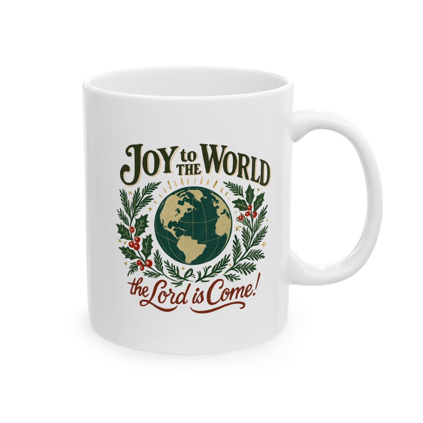 "Joy to the World" Ceramic Mug - Join Us in Making the World Merry, Holiday Gift, Coffee Cup, Seasonal Decor, Home & Kitchen Essential