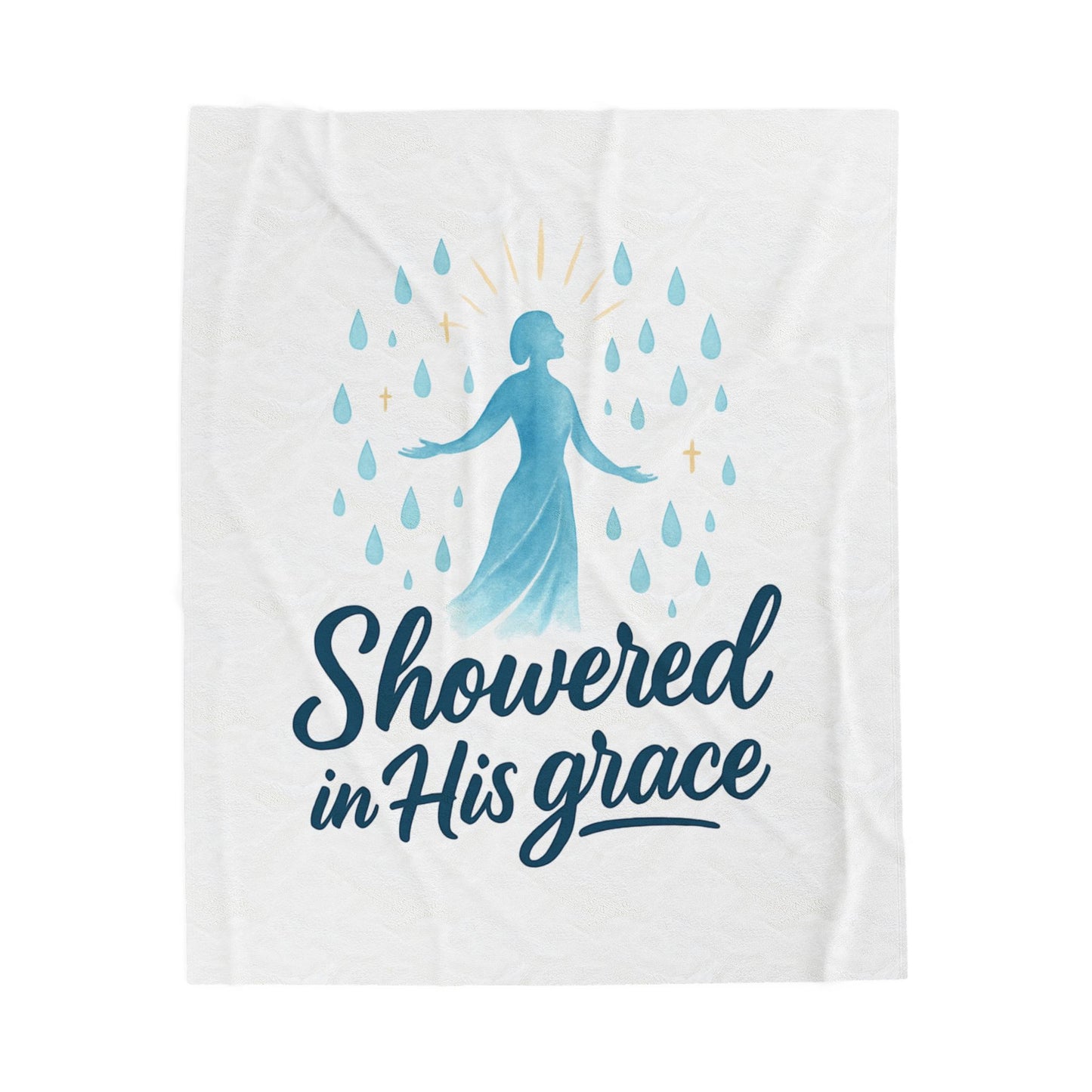 Showered in His Grace Velveteen Plush Blanket