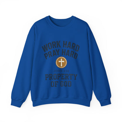 Work Hard Pray Hard Inspirational Crewneck Sweatshirt