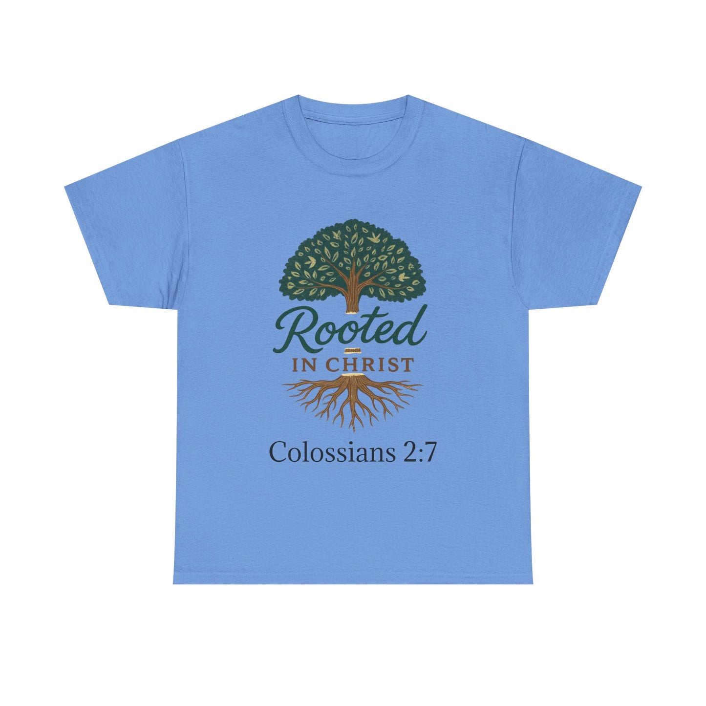 "Rooted in Christ" Tee - Unisex Heavy Cotton Shirt, Christian Apparel, Faith-Based Gift
