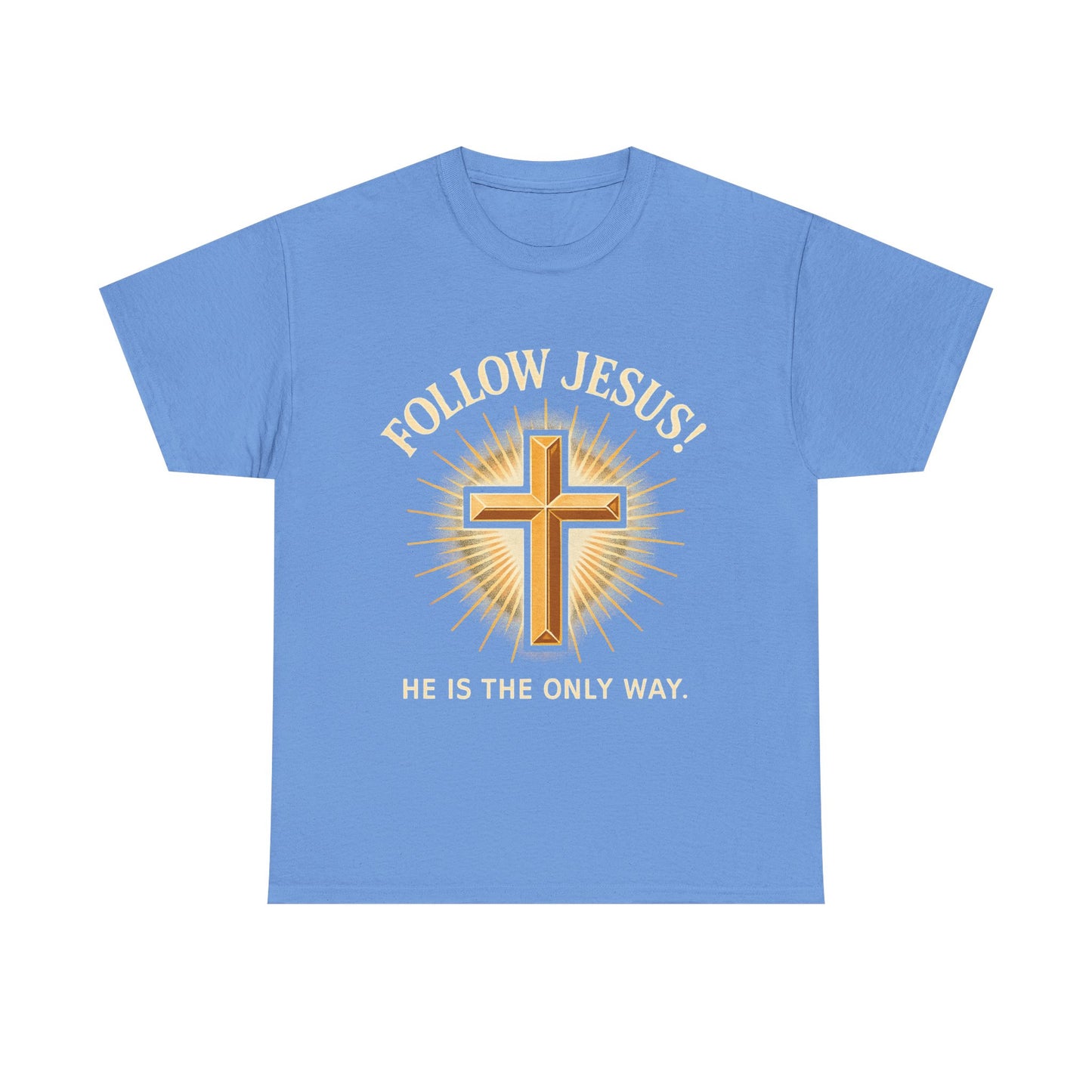 "Follow Jesus" Christian Faith Unisex Heavy Cotton Tee, Inspiration Apparel