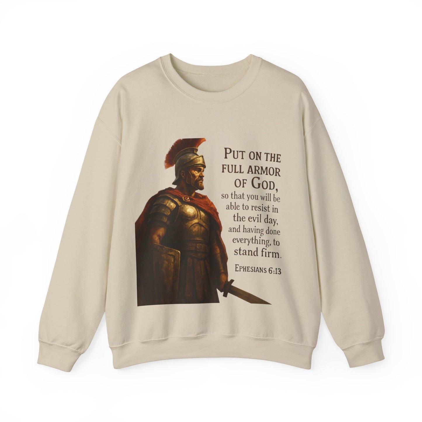 Ephesians 6:13 "Put on the full armor of God" - Faith-Inspired Unisex Crewneck Sweatshirt -