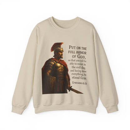 Ephesians 6:13 "Put on the full armor of God" - Faith-Inspired Unisex Crewneck Sweatshirt -