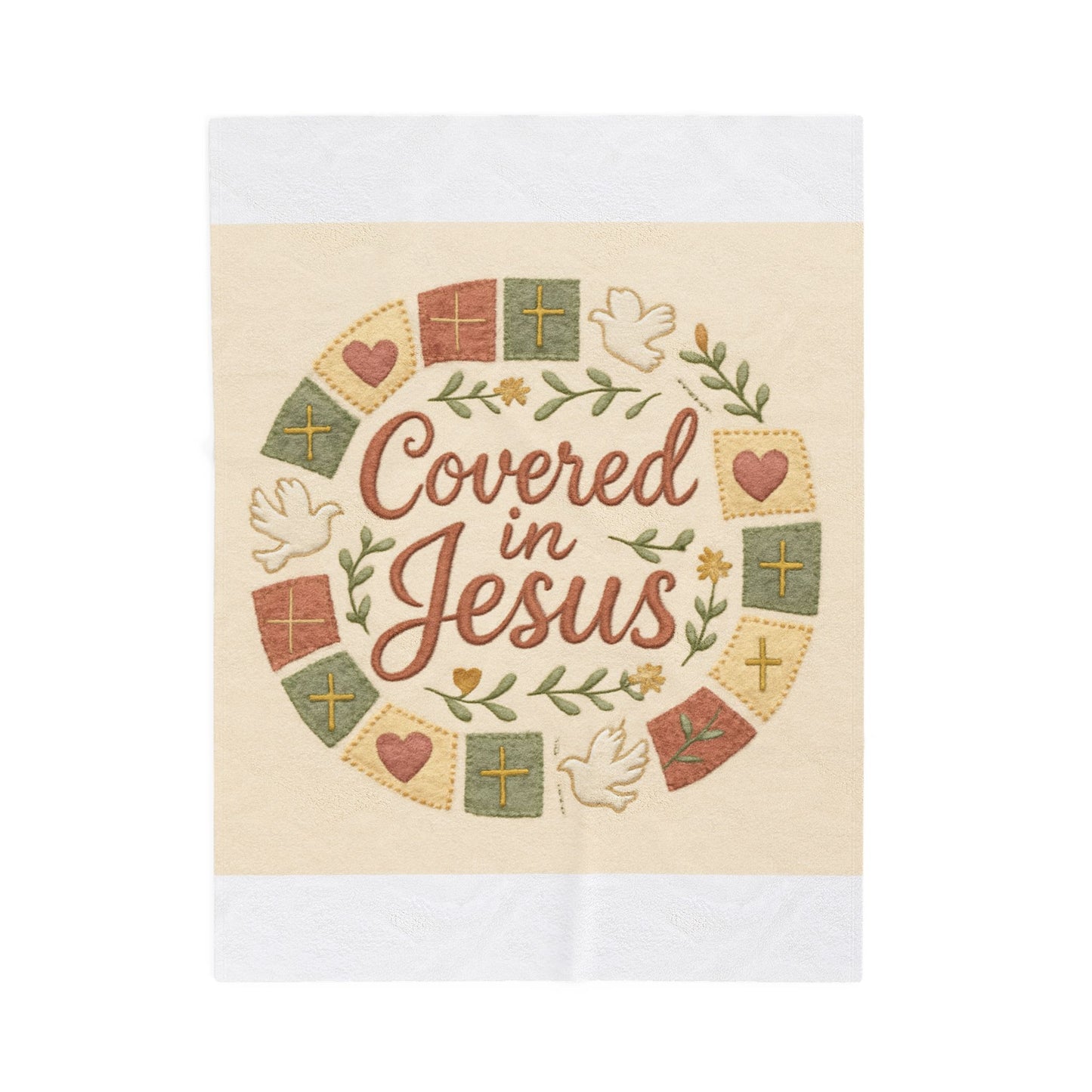 Covered in Jesus Velveteen Plush Blanket