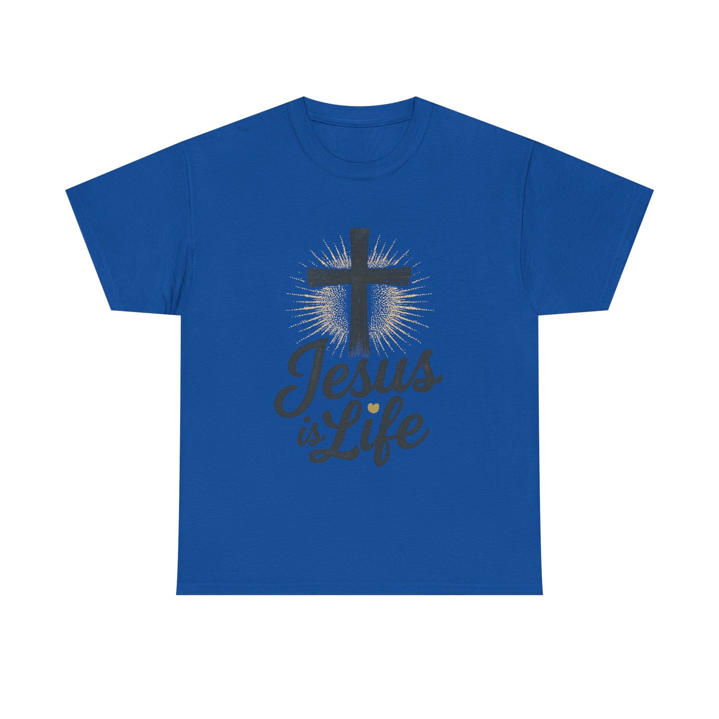 "Jesus is Life" - Front and Back - Faith-Inspired Unisex Heavy Cotton Tee