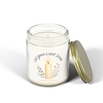 "Let Your Light Shine" - Scented Candles, Coconut Apricot Wax (4oz, 9oz)