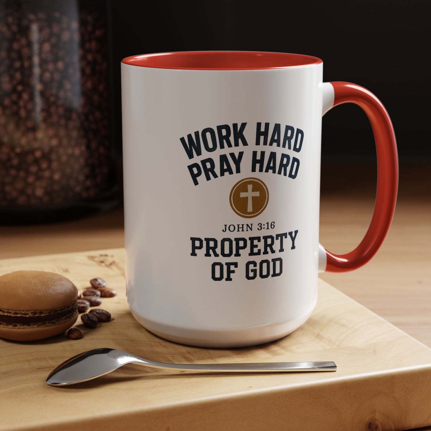 "Work Hard, Pray Hard" Inspirational Coffee Mug (11, 15oz)
