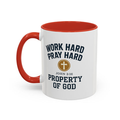 "Work Hard, Pray Hard" Inspirational Coffee Mug (11, 15oz)