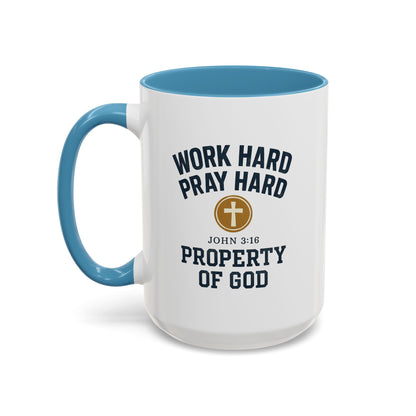 "Work Hard, Pray Hard" Inspirational Coffee Mug (11, 15oz)