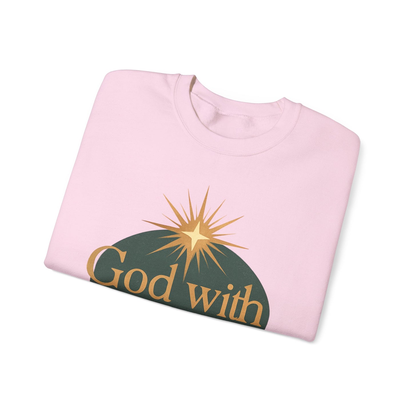 "God with Us" - Cozy Christmas Sweatshirt, Holiday Spirit Wear, Religious Gift, Unisex Crewneck