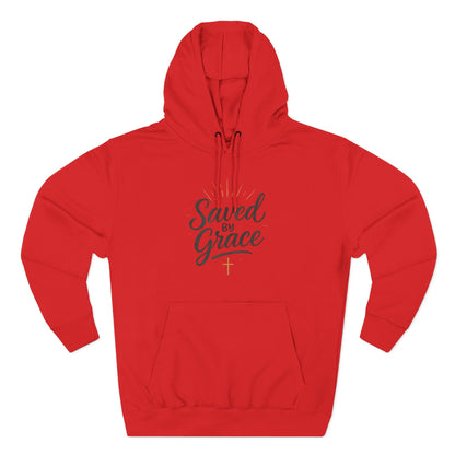"Saved by Grace" Fleece Hoodie | Faith-Inspired Hoodie | Inspirational Sweatshirt, Christian Gift, Cozy Pullover, Spiritual Wear