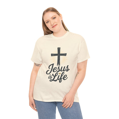 "Jesus is Life" - Inspirational T-Shirt - Unisex Heavy Cotton Tee
