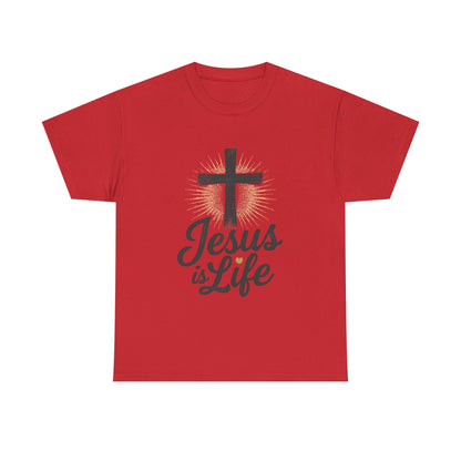 "Jesus is Life" - Inspirational T-Shirt - Unisex Heavy Cotton Tee