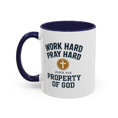 "Work Hard, Pray Hard" Inspirational Coffee Mug (11, 15oz)