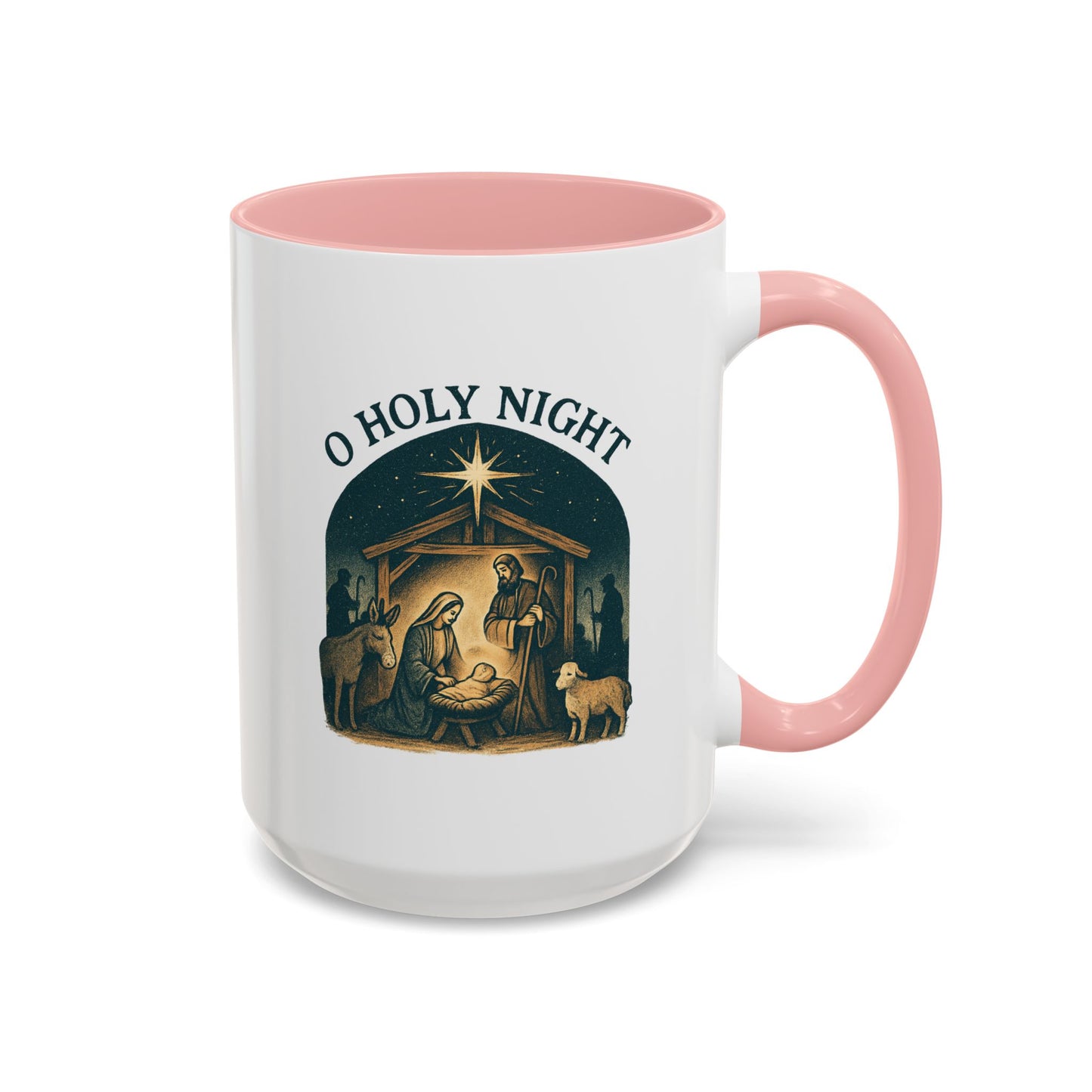O Holy Night" - Christmas Themed Coffee Mug, Holiday Gift, Festive Kitchen Decor