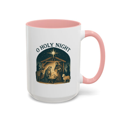 O Holy Night" - Christmas Themed Coffee Mug, Holiday Gift, Festive Kitchen Decor
