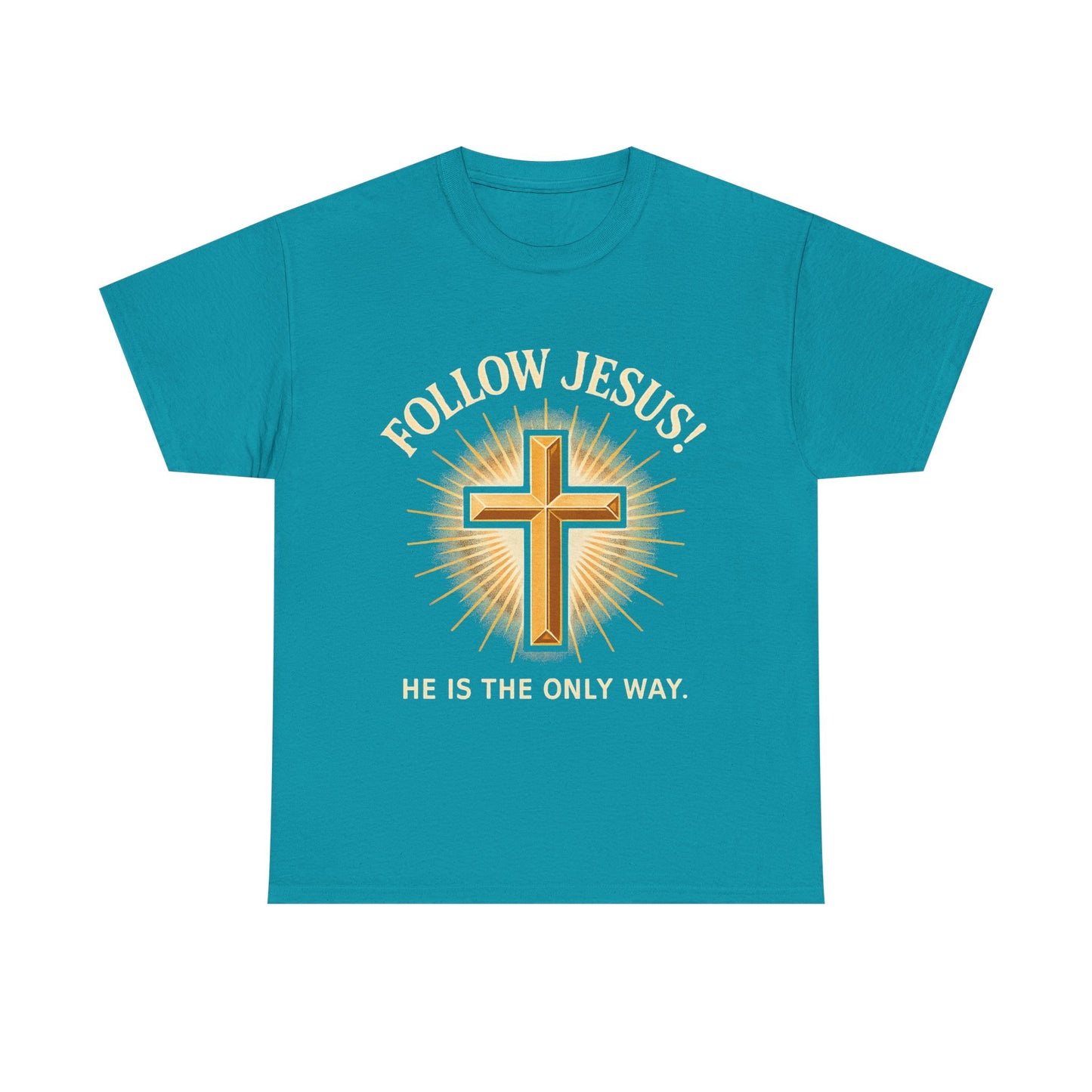 "Follow Jesus" Christian Faith Unisex Heavy Cotton Tee, Inspiration Apparel