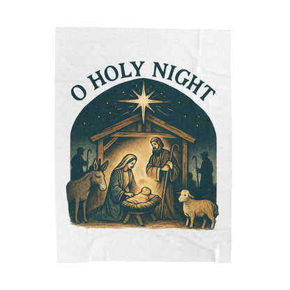 "O Holy Night" - Cozy Velveteen Plush Blanket for Winter, Perfect Gift for Christmas, Holiday Decor, Nursery, or Relaxing Evenings