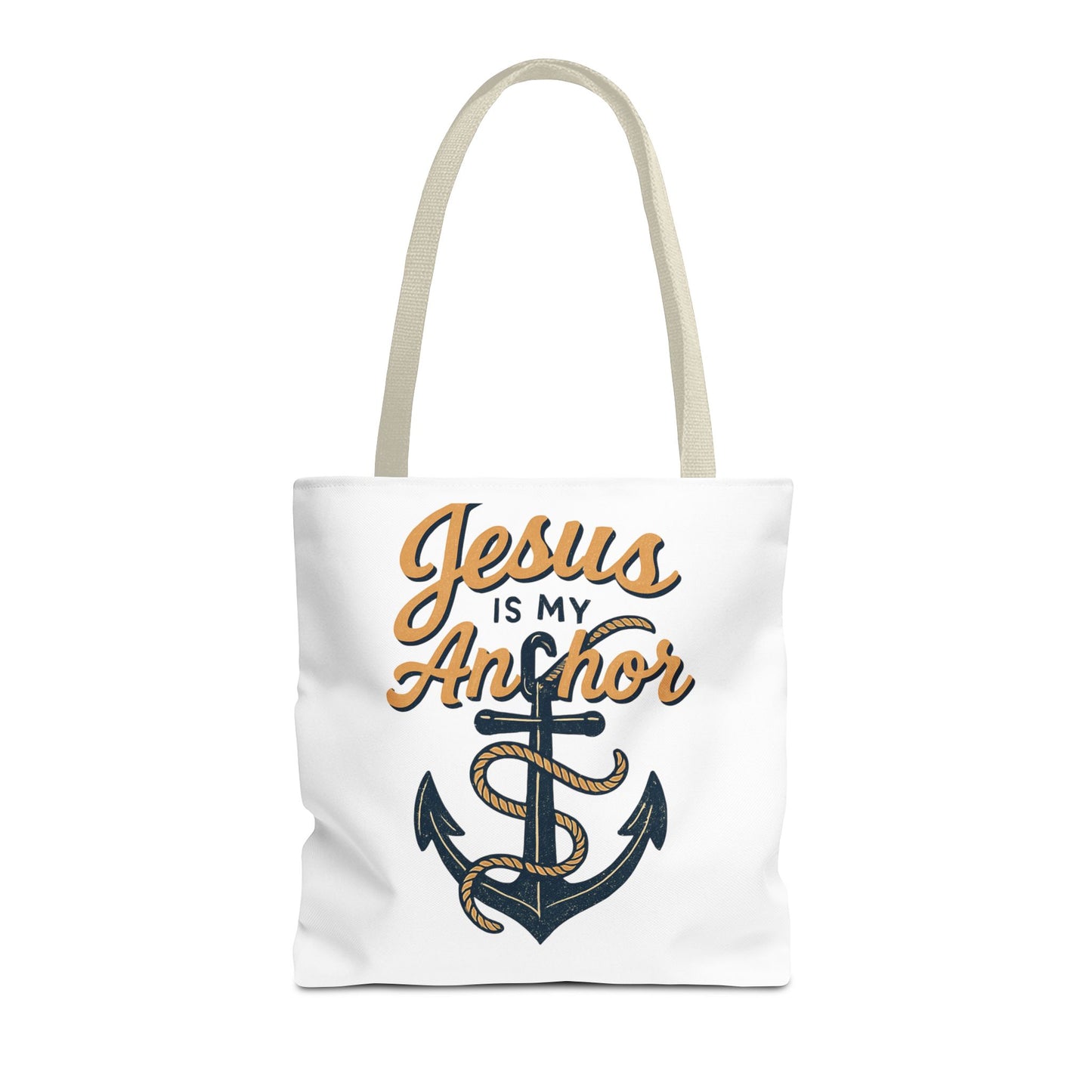 Nautical Tote Bag, "Jesus is My Anchor", Christian Gift, Faith-Inspired Bag, Beach or Everyday Use, Religious Themed Accessory