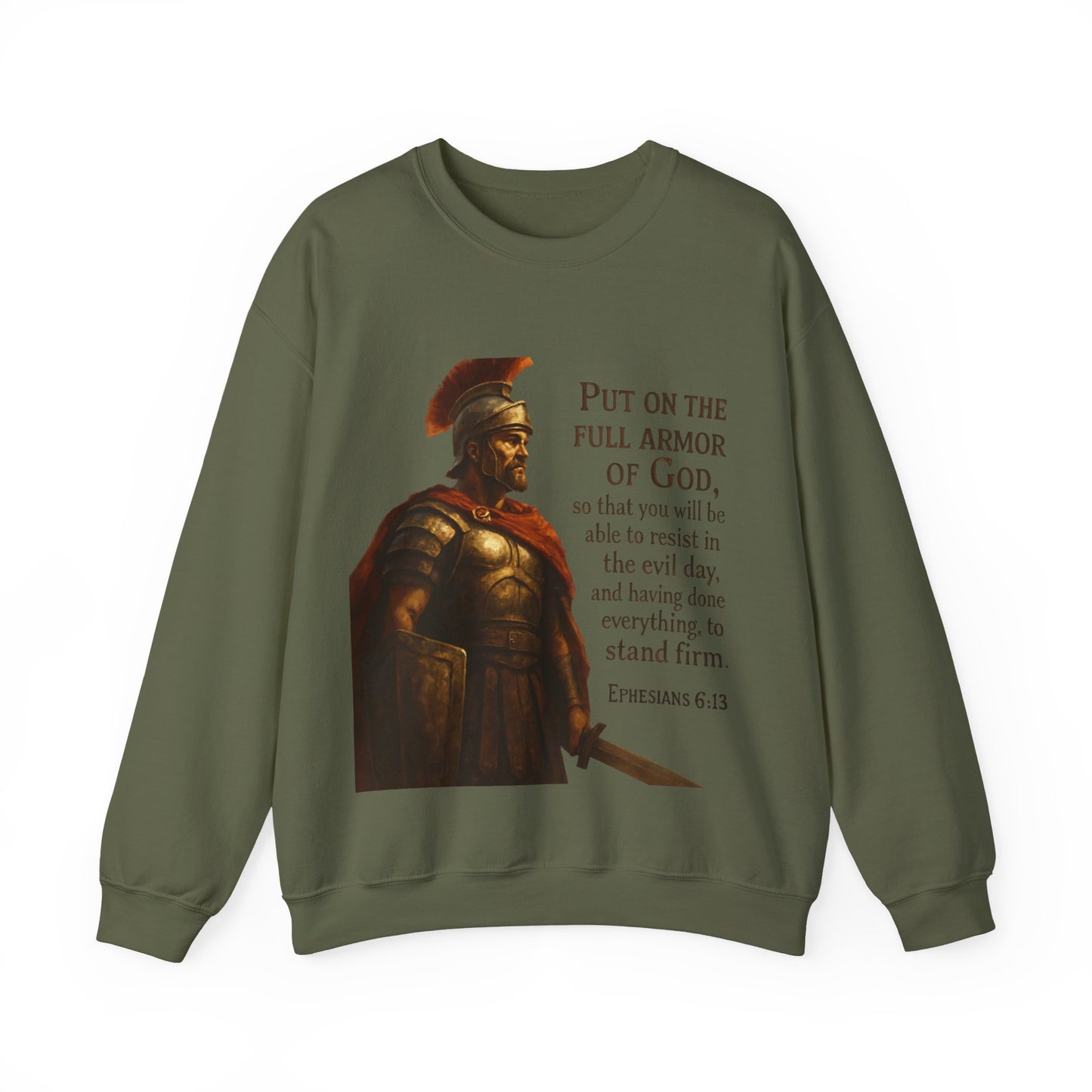 Ephesians 6:13 "Put on the full armor of God" - Faith-Inspired Unisex Crewneck Sweatshirt -