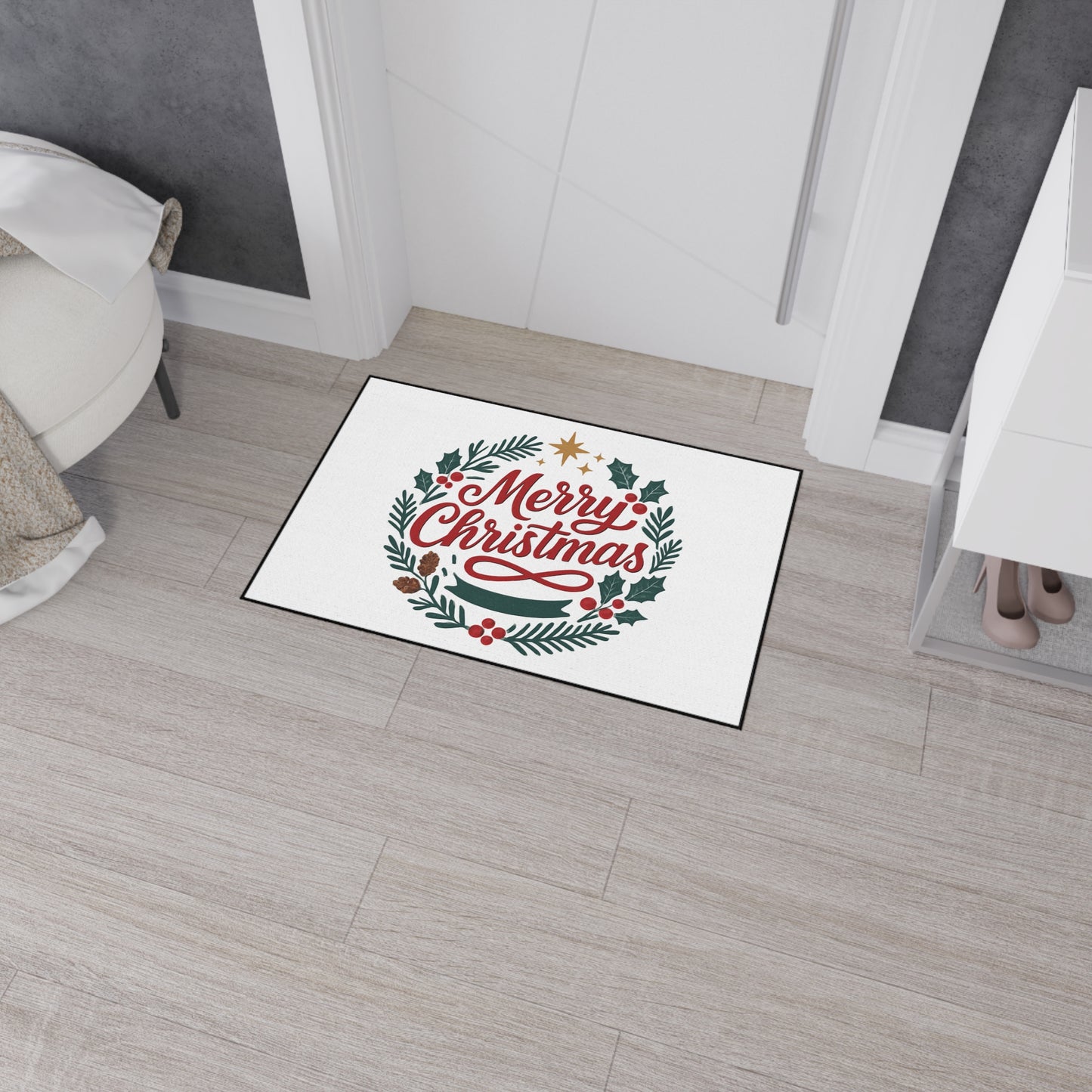 Merry Christmas Heavy Duty Holiday Entry Rug/mat
