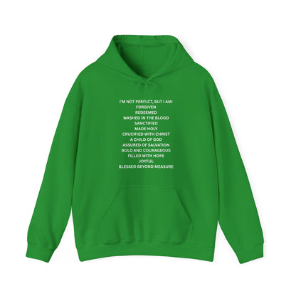 "I'm Not Perfect, But I Am:" Inspirational Christian Hoodie - Faith-Based Sweatshirt, Gift for Faith
