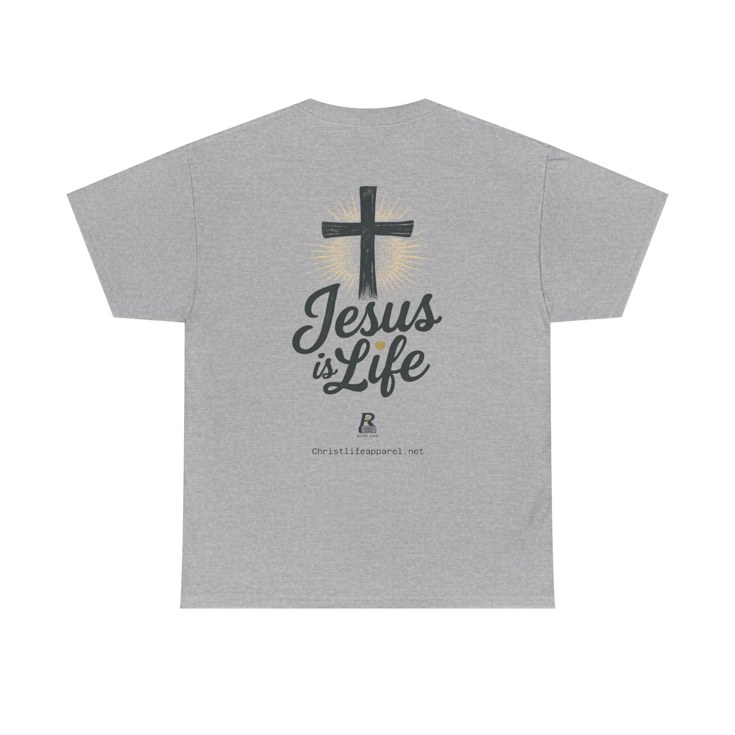 "Jesus is Life" - Front and Back - Faith-Inspired Unisex Heavy Cotton Tee