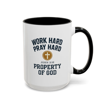 "Work Hard, Pray Hard" Inspirational Coffee Mug (11, 15oz)