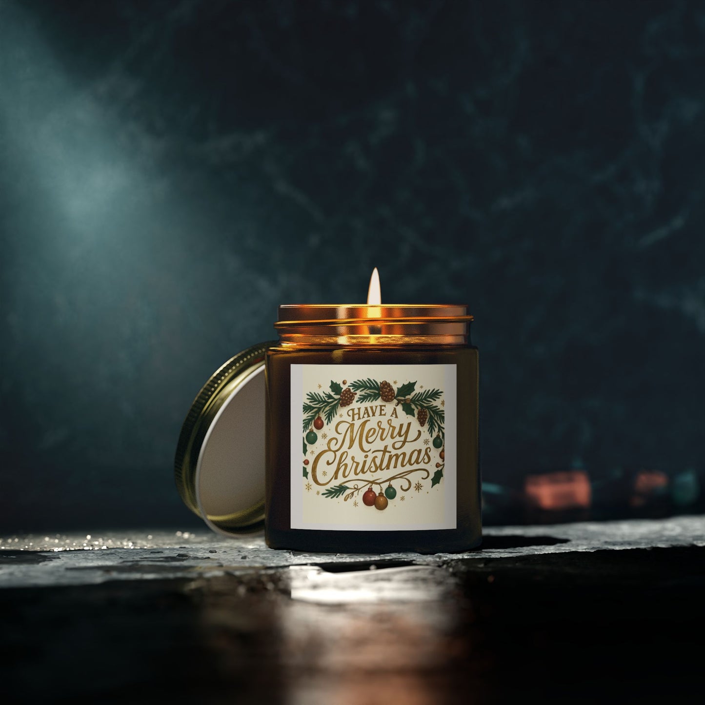 Merry Christmas" - Scented Candles, Coconut Apricot Wax (4oz, 9oz)