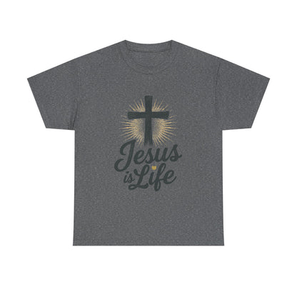 "Jesus is Life" - Inspirational T-Shirt - Unisex Heavy Cotton Tee