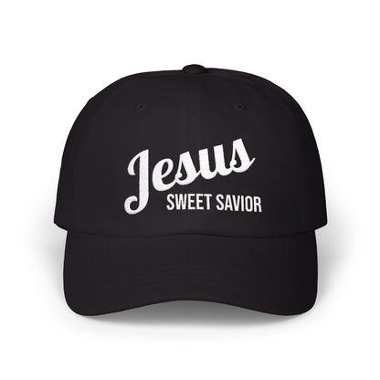 "Jesus Sweet Savior" - Faith-Inspired Classic Dad Cap Gift for Dads, Casual Wear, Summer Outings, Spiritual Gifts