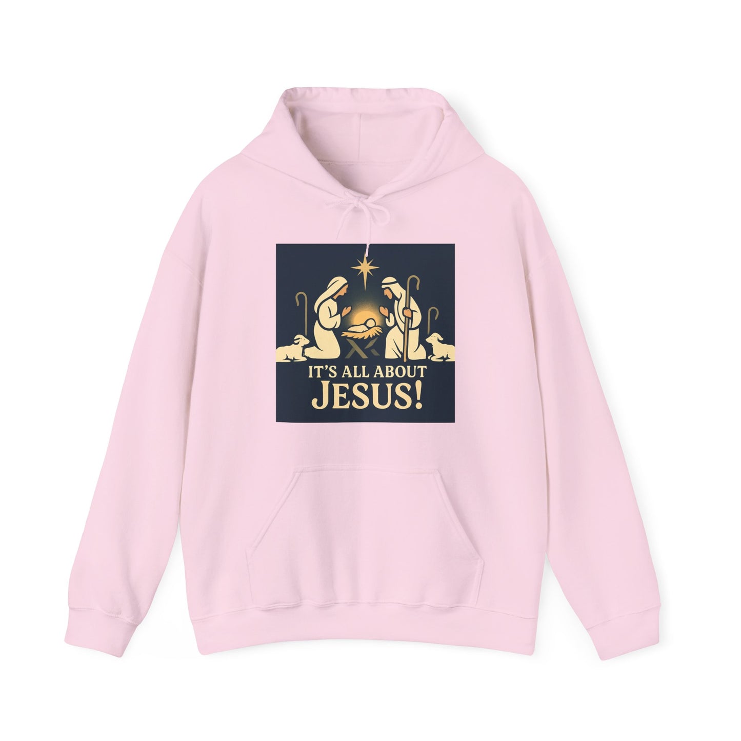 "It's all about Jesus" - Christian Hooded Sweatshirt, Unisex Cozy Hoody for Jesus Lovers, Perfect for Faith, Holidays, and Everyday Wear