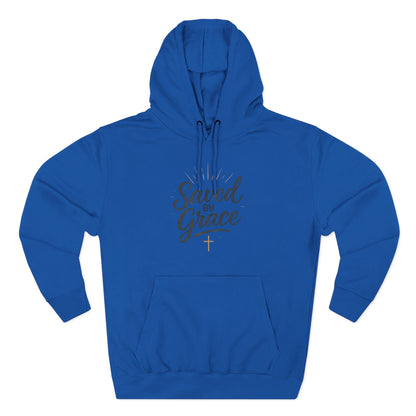"Saved by Grace" Fleece Hoodie | Faith-Inspired Hoodie | Inspirational Sweatshirt, Christian Gift, Cozy Pullover, Spiritual Wear