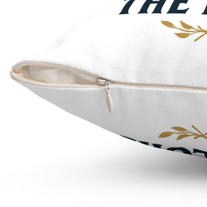 Faith-Inspired Square Pillow - 'As for Me and My House, We Will Serve the Lord'